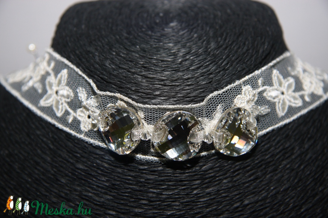 Eredeti Swarovski kristályos csipke,menyasszonyi lánc,ékszer - esküvő - ékszer - nyaklánc - Meska.hu