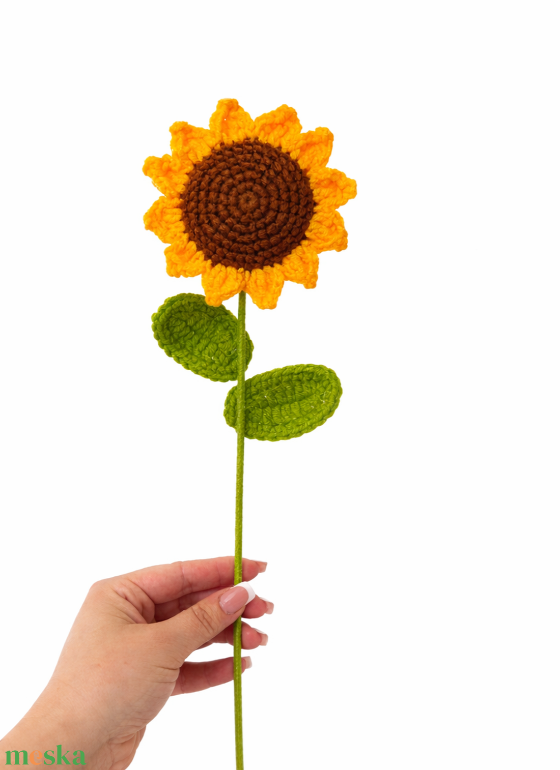 Horgolt napraforgó  - otthon & életmód - virágdekoráció - virágok - szálas virág - Meska.hu