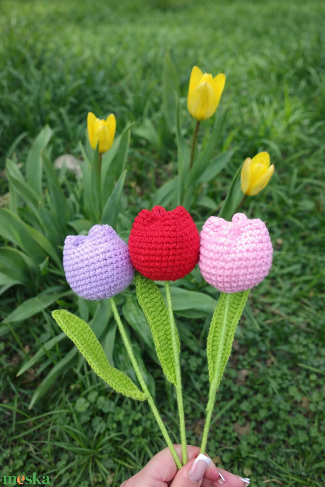 Horgolt tulipán  - otthon & életmód - virágdekoráció - virágok - szálas virág - Meska.hu