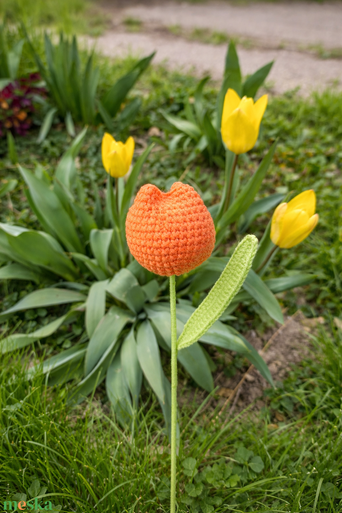 Horgolt tulipán  - otthon & életmód - virágdekoráció - virágok - szálas virág - Meska.hu