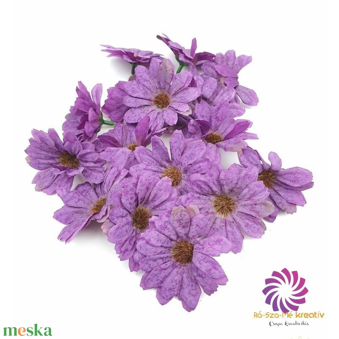 Dekor fejvirág 19 - sötét lila - kellékek & szerszámok - dekorációs kellékek - egyéb kellékek - Meska.hu