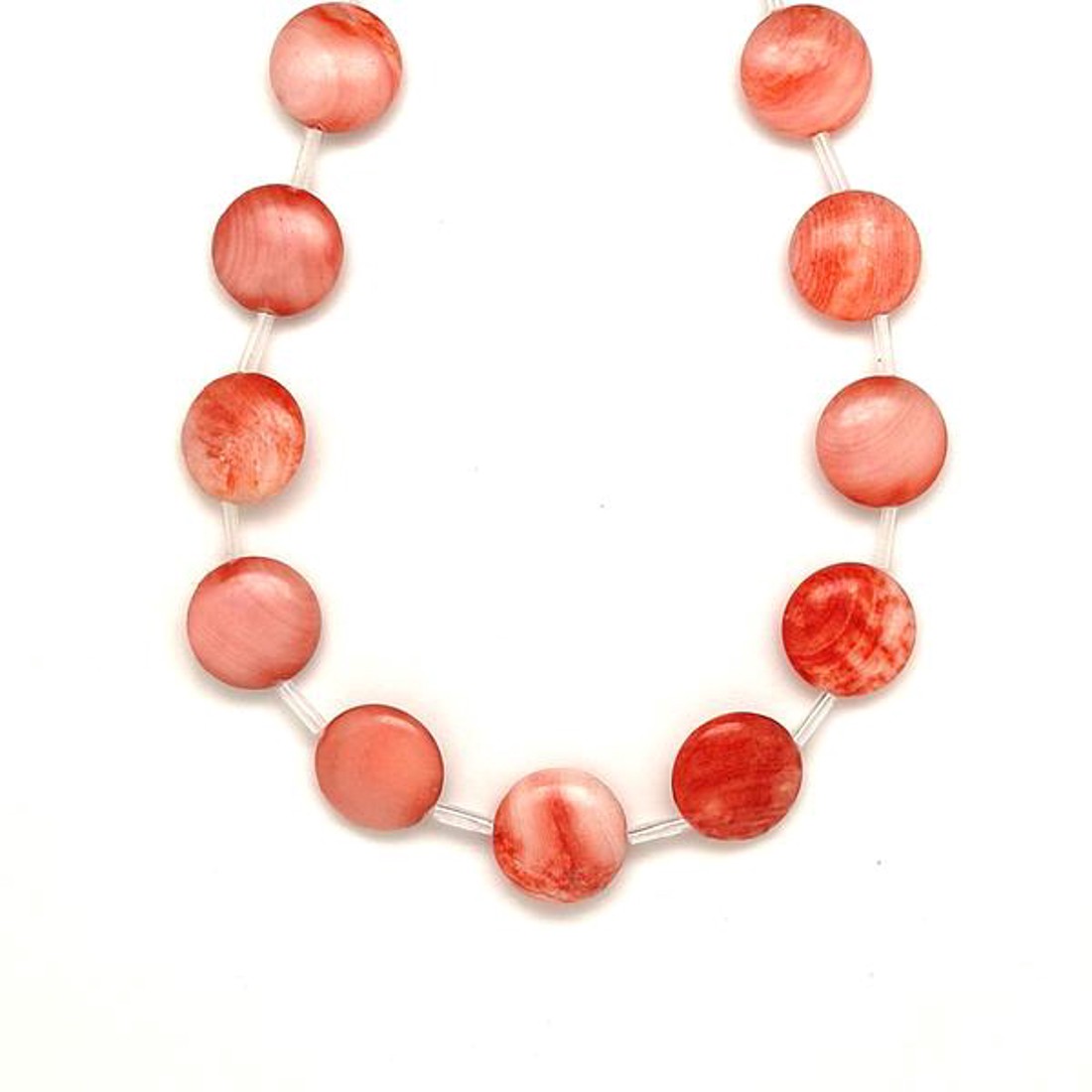 Kagyló szinezett piros kör 12-12,5mm ékszerkészítő alapanyag (füzér) - kellékek & szerszámok - ásvány alapanyag - ásványfüzér - Meska.hu