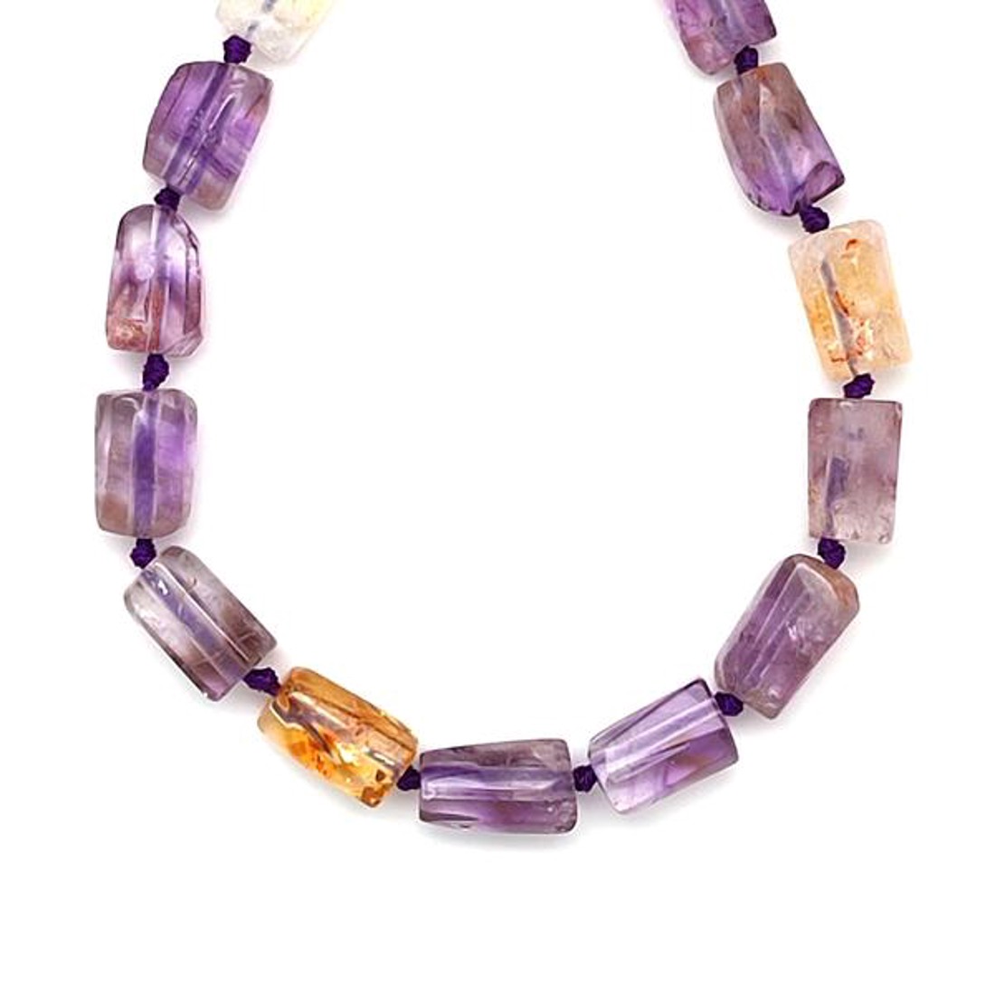 Ametrin hengerszerű 6-8x10-12mm  ékszerkészítő alapanyag (füzér) - kellékek & szerszámok - ásvány alapanyag - ásványfüzér - Meska.hu