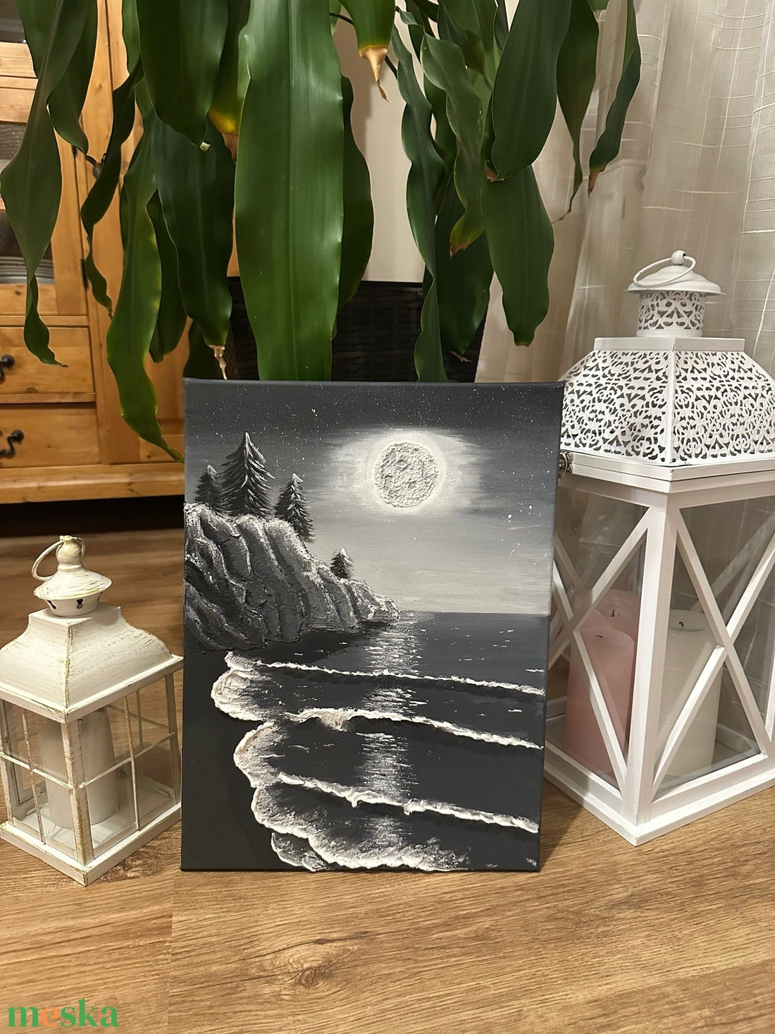 Holdpart - művészet - festmény - festmény vegyes technika - Meska.hu