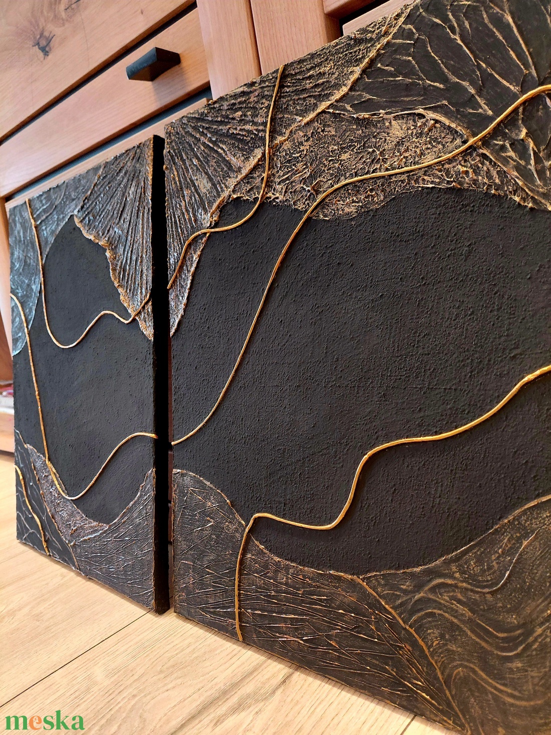 Fekete elegancia-textúrált festmény - művészet - festmény - Meska.hu