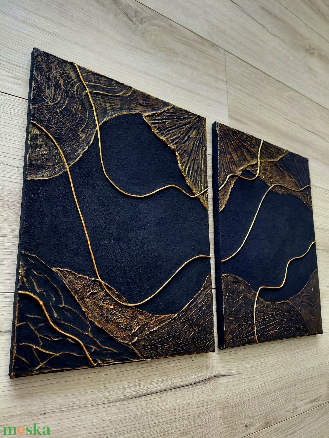 Fekete elegancia-textúrált festmény - művészet - festmény - Meska.hu