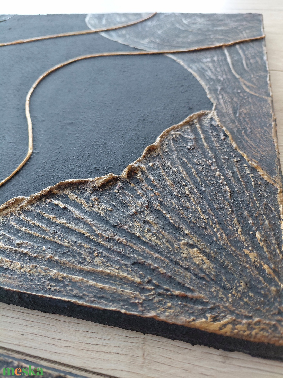 Fekete elegáncia � modern fekete-arany falikép pár, letisztult dekor - művészet - festmény - akril - Meska.hu