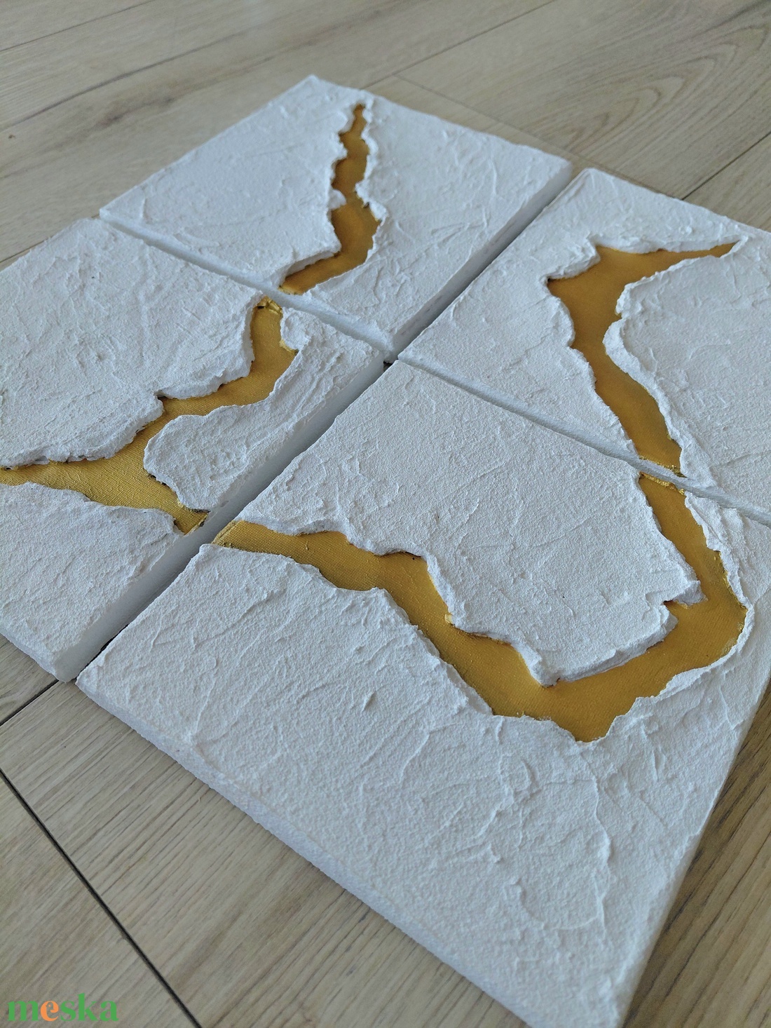 Töréspont � modern texturált falikép, 4 részes minimalista faldekor - művészet - festmény - festmény vegyes technika - Meska.hu