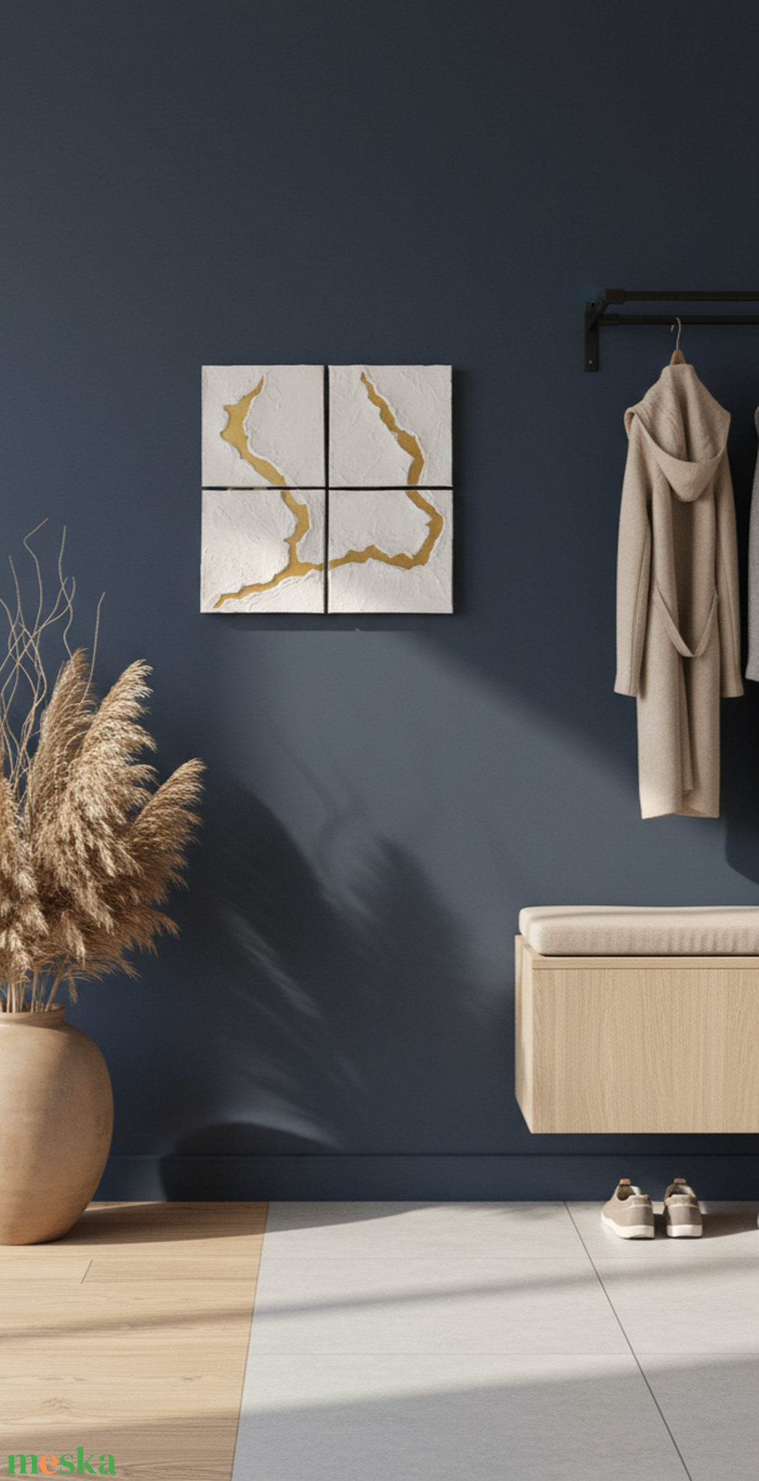 Töréspont � modern texturált falikép, 4 részes minimalista faldekor - művészet - festmény - festmény vegyes technika - Meska.hu