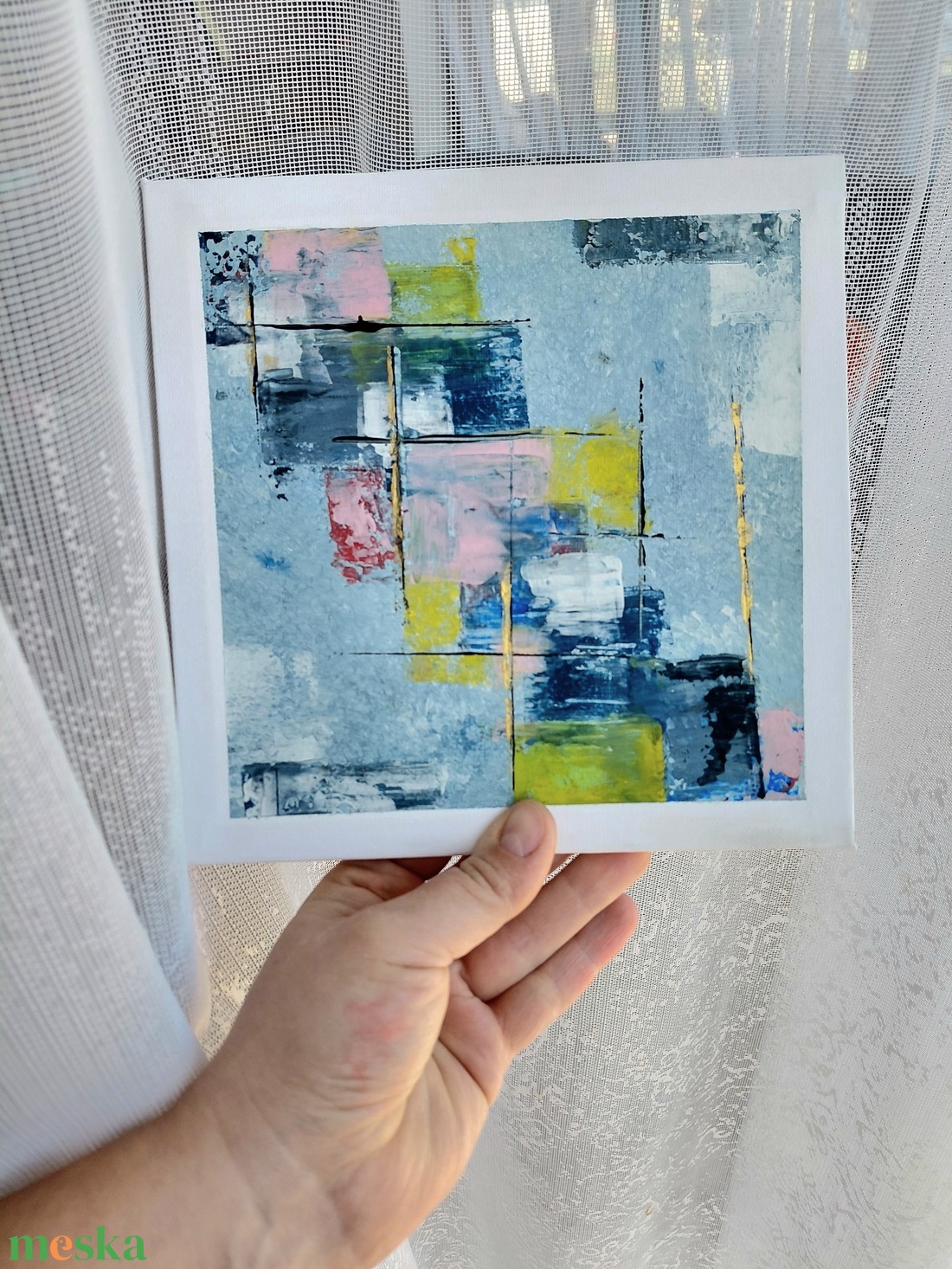 Minimal absztrakt festmény,20�20cm - művészet - festmény - akril - Meska.hu