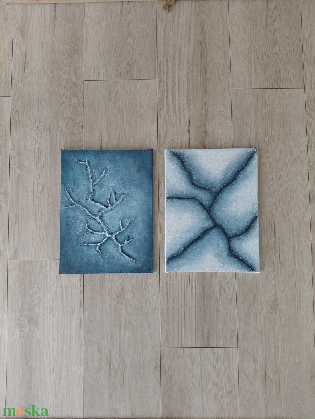 Texturált absztrakt festménypár � modern faldekor � 2�30�40 cm - művészet - festmény - festmény vegyes technika - Meska.hu