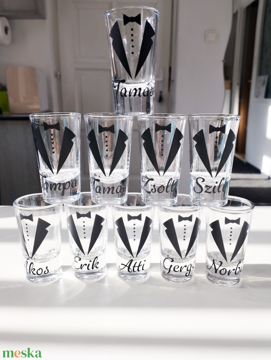Névre szóló feles pohár, Pálinkás pohár, Shot-os pohár - esküvő - legénybúcsú - Meska.hu