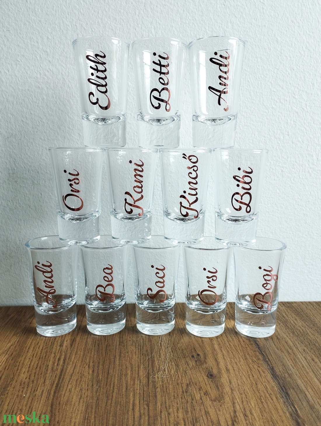 Névre szóló feles pohár, Pálinkás pohár, Shot-os pohár - esküvő - lánybúcsú - Meska.hu
