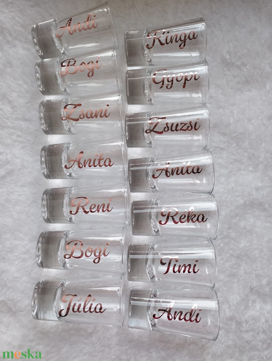 Névre szóló feles pohár, Pálinkás pohár, Shot-os pohár - esküvő - lánybúcsú - Meska.hu