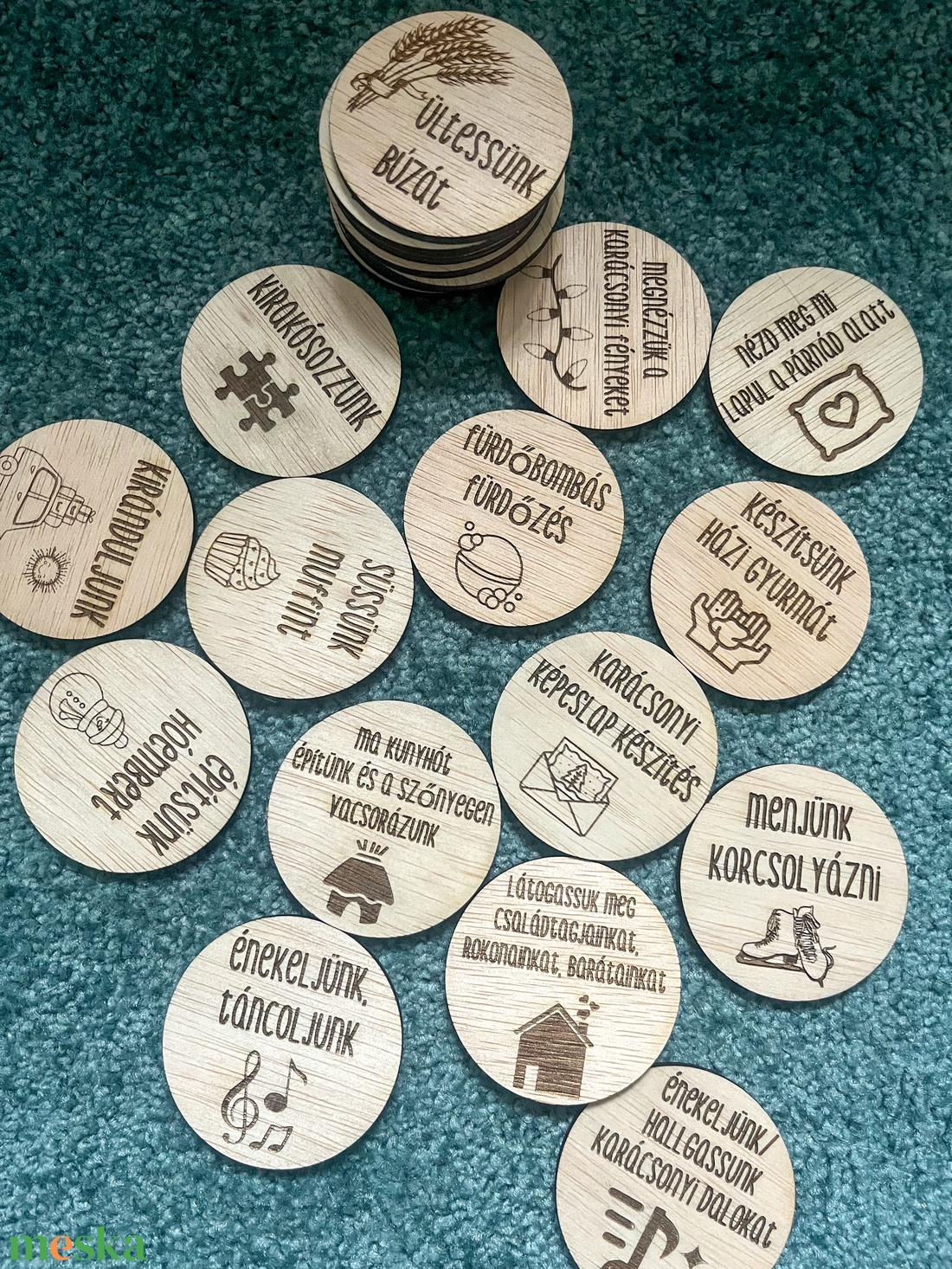 Adventi korongok, Adventi naptár másképp  - karácsony - adventi díszek - adventi naptár - Meska.hu Adventi korongok, Adventi naptár másképp  - karácsony - adventi díszek - adventi naptár - Meska.hu