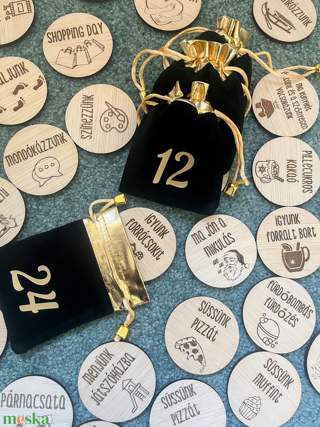 Adventi korongok, Adventi naptár másképp  - karácsony - adventi díszek - adventi naptár - Meska.hu