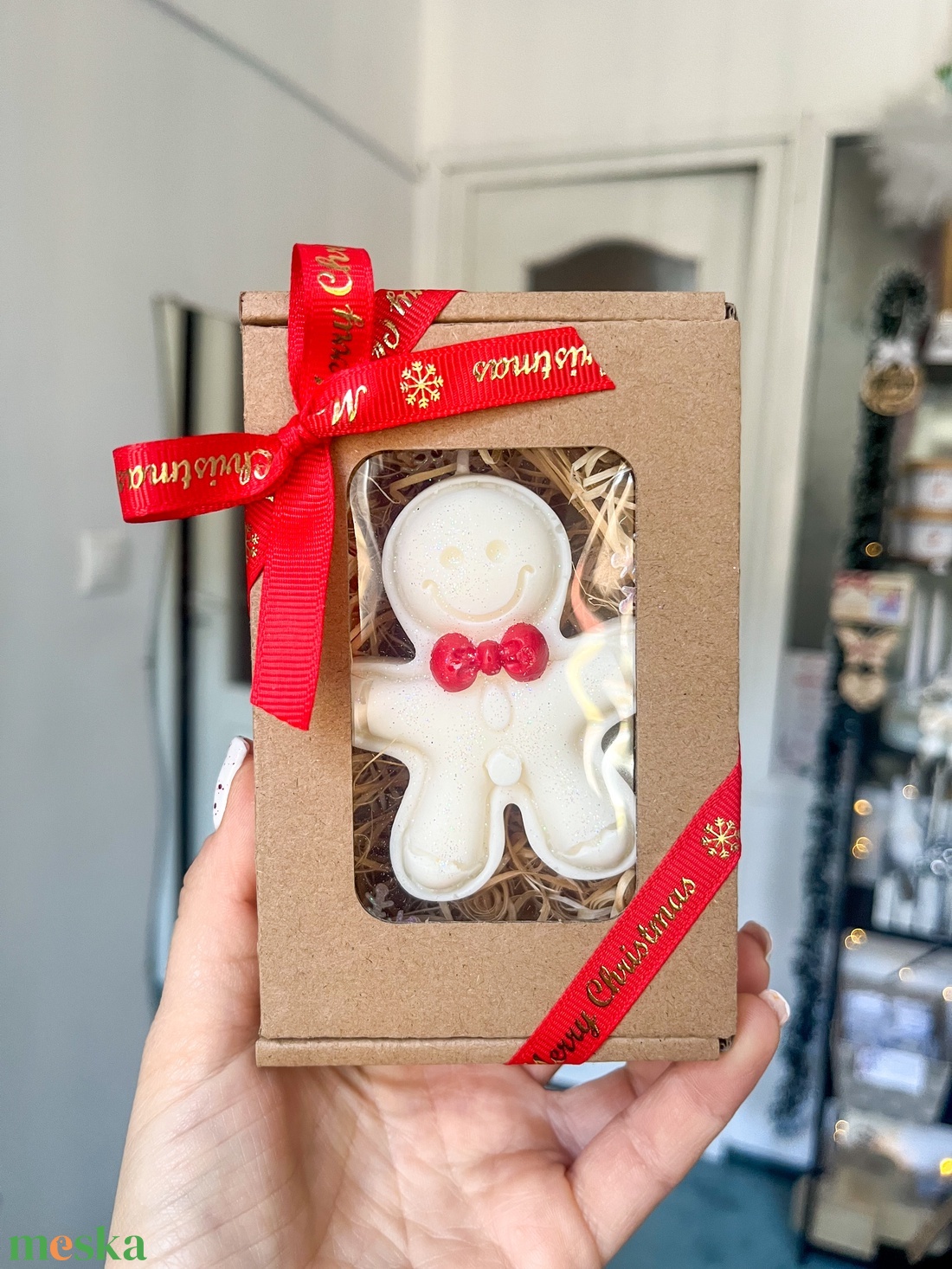 Mézeskalács gyertya, illatos gyertya, karácsonyi gyertya  - karácsony - karácsonyi lakásdekoráció - karácsonyi illatgyertya, mécses - Meska.hu