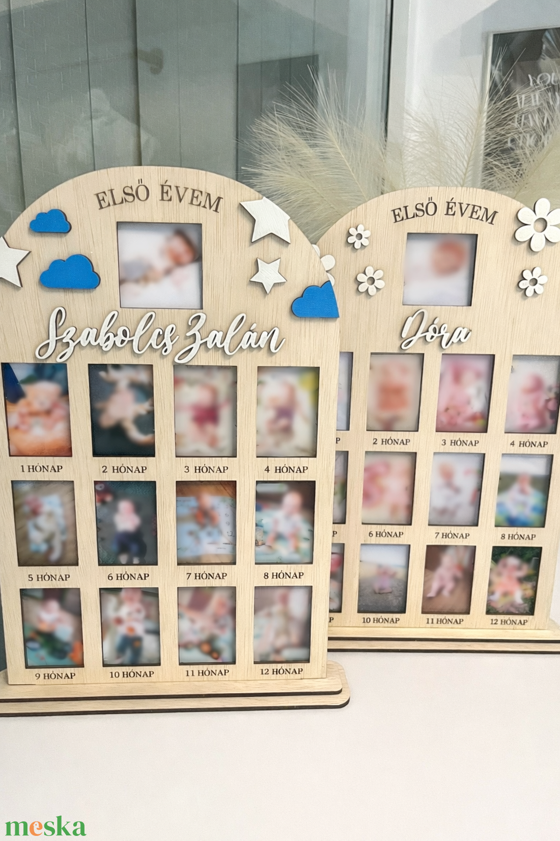 Fotó tábla, 1 éves szülinap, első évem tábla, egyedi babás fotókeret - baba - mama - babaszoba dekoráció - babaszoba kép - Meska.hu