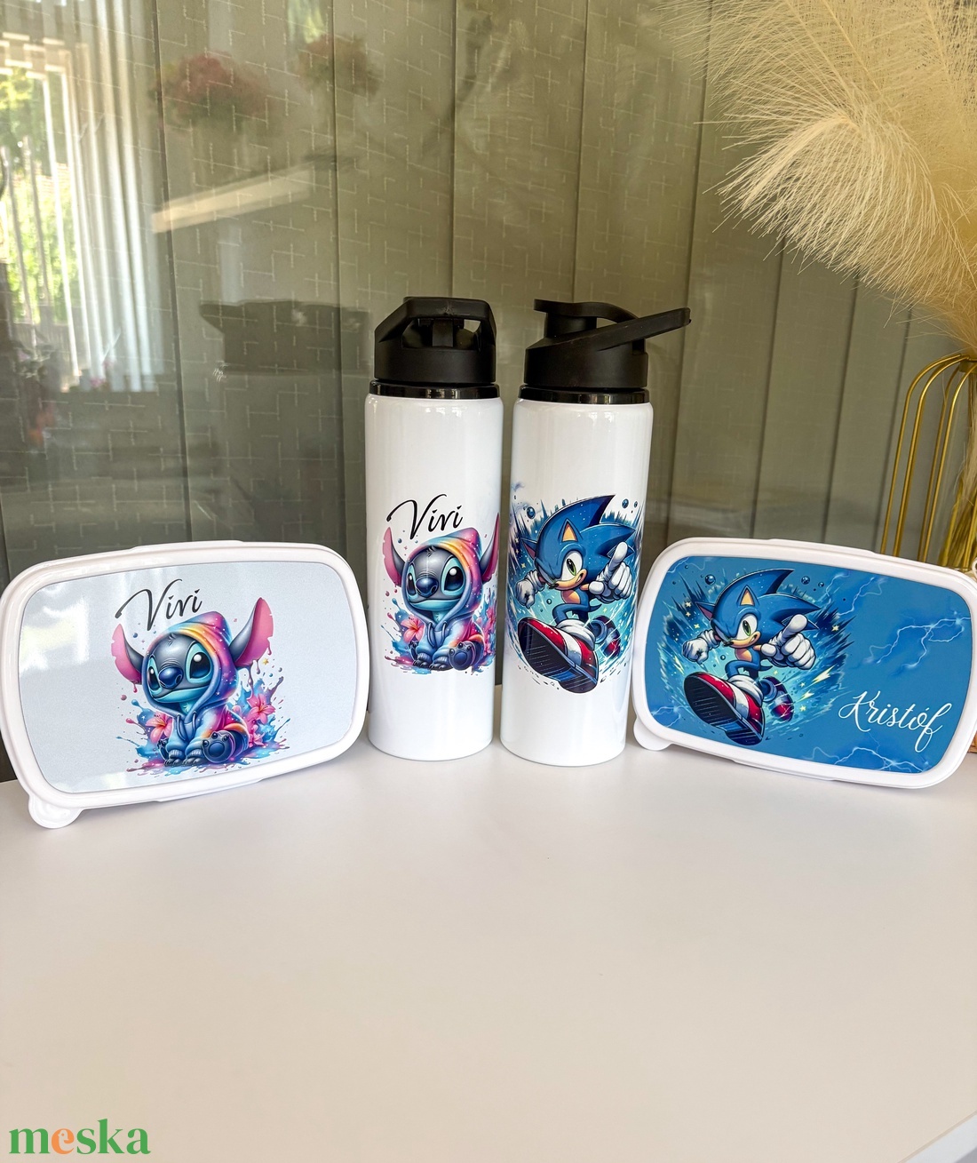 Egyedi uzsidoboz + 750 ml-es kulacs szett - táska & tok - uzsonna- & ebéd tartó - ebéd tasak, doboz - Meska.hu