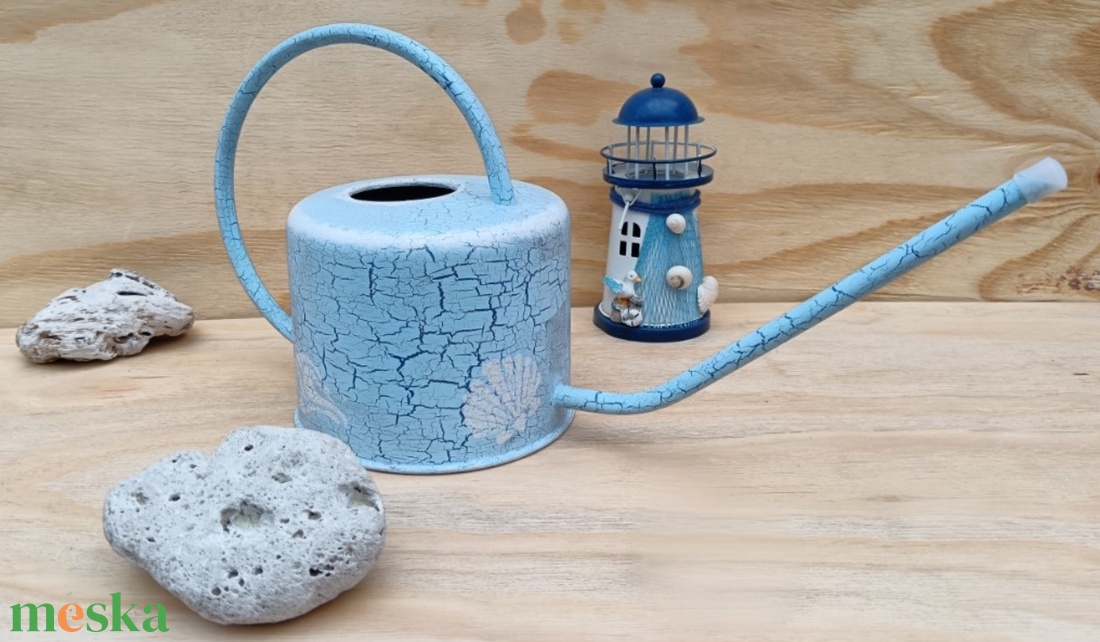 Tengerparti álomAntikolt kék dekorációs szett/kanna és fa ládika  - otthon & életmód - ház & kert - szerszám & eszközök - Meska.hu