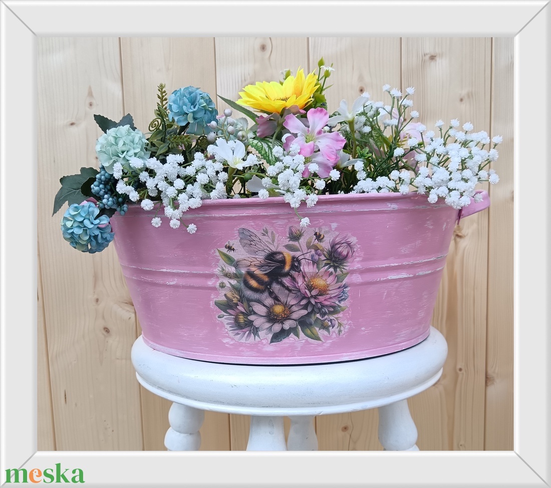 Óriás dongós-vir�gos kaspó - vidéki hangulat 40centiben  - otthon & életmód - ház & kert - virágláda, balkonláda - Meska.hu