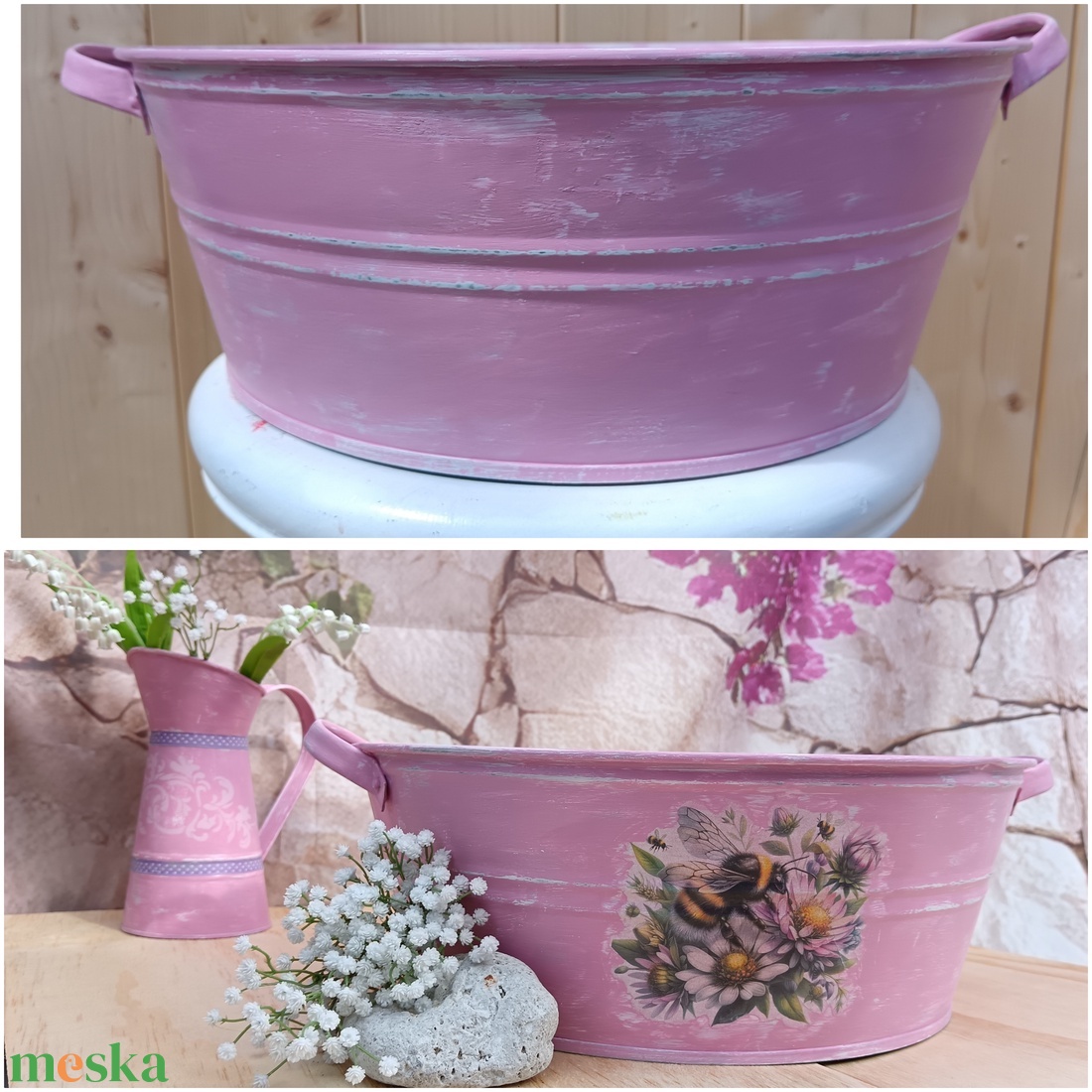 Óriás dongós-vir�gos kaspó - vidéki hangulat 40centiben  - otthon & életmód - ház & kert - virágláda, balkonláda - Meska.hu