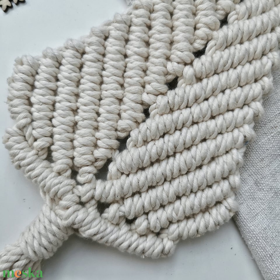 Skandináv Makramé Karácsonyfa falidísz - karácsony - karácsonyi lakásdekoráció - karácsonyfa, grincsfa - Meska.hu