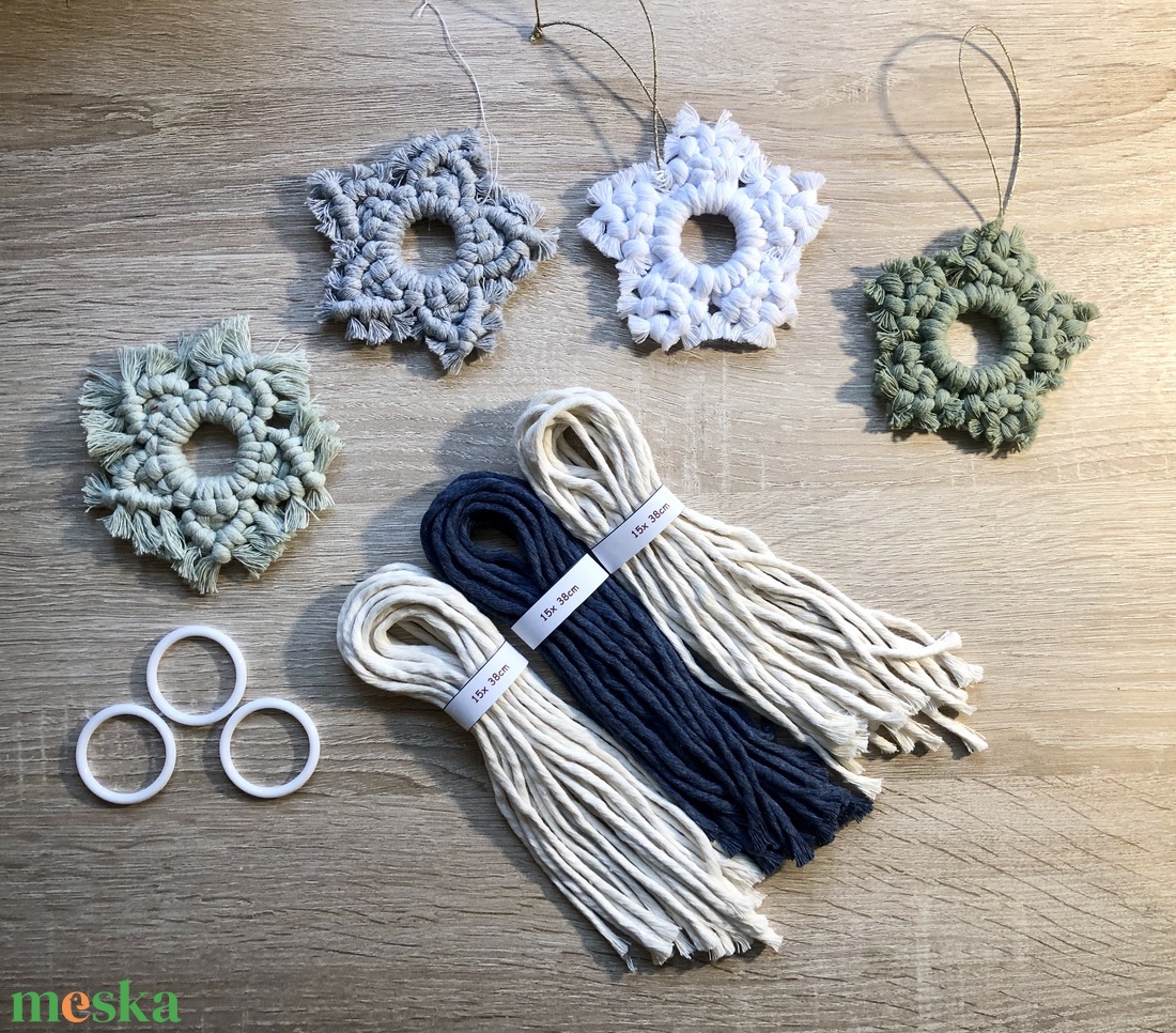 Makramé 3db hópihe készítő DIY csomag - diy (csináld magad) - egységcsomag - Meska.hu Makramé 3db hópihe készítő DIY csomag - diy (csináld magad) - egységcsomag - Meska.hu