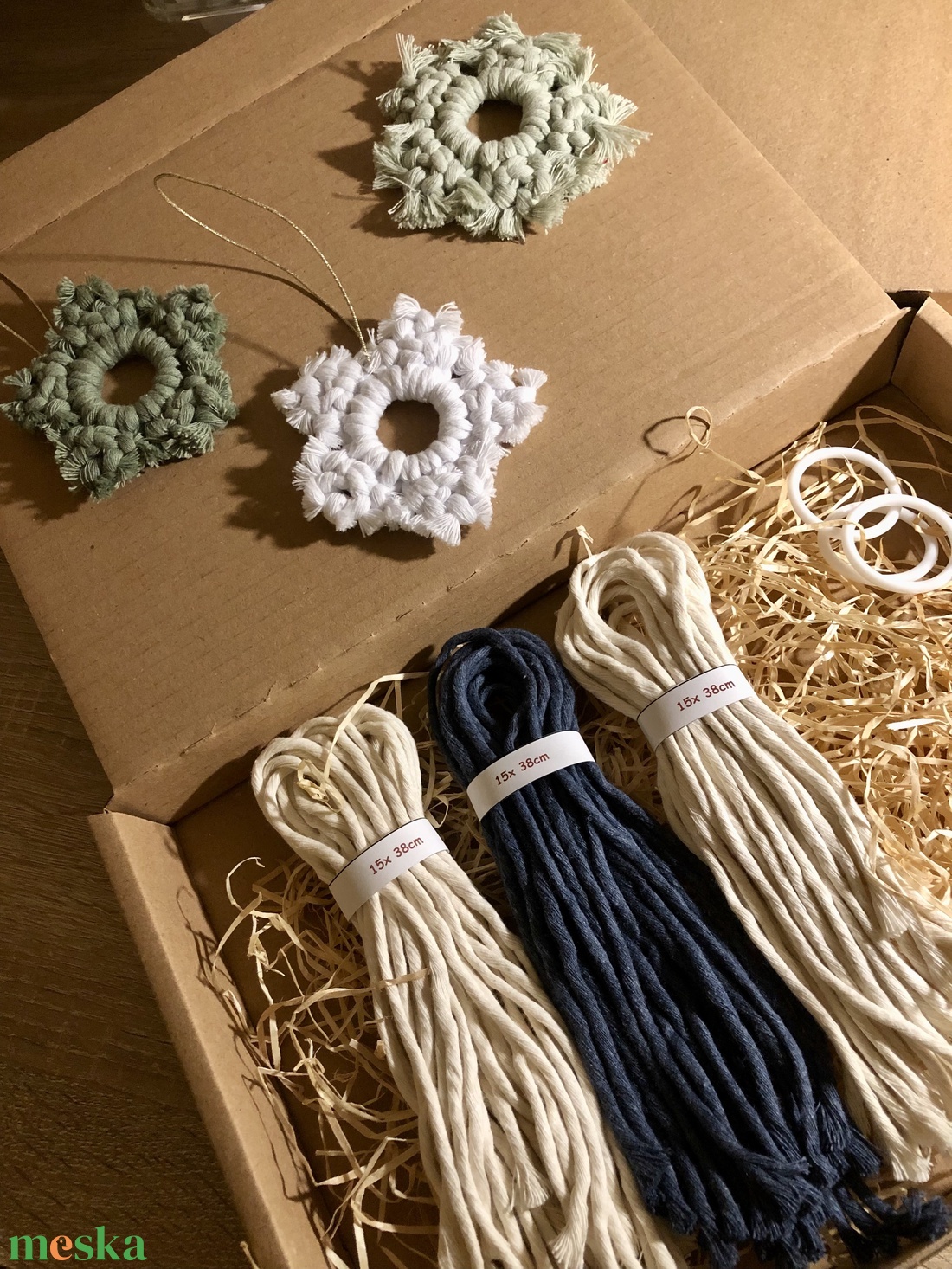 Makramé 3db hópihe készítő DIY csomag - diy (csináld magad) - egységcsomag - Meska.hu Makramé 3db hópihe készítő DIY csomag - diy (csináld magad) - egységcsomag - Meska.hu
