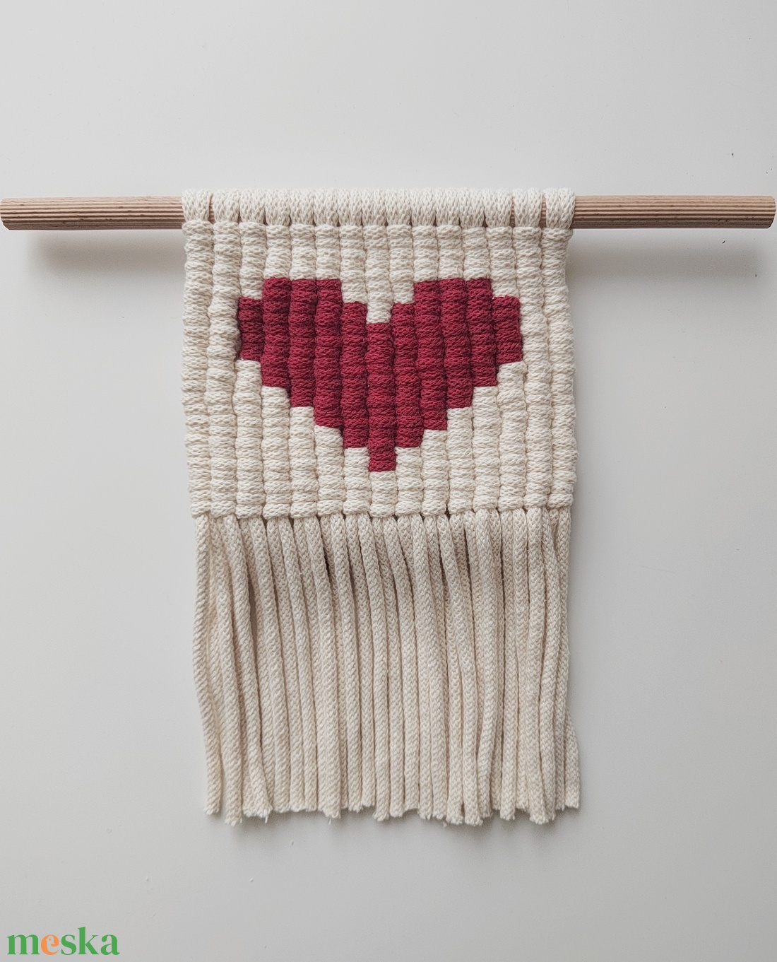 Makramé szív pixelkép  - otthon & életmód - dekoráció - kép & falikép - több részes kép - Meska.hu