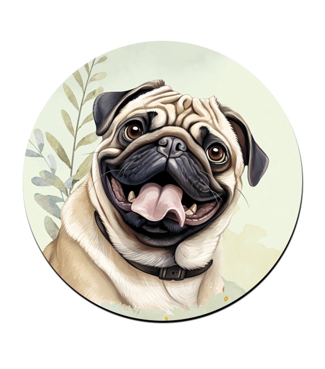 Barna mopsz portré mintás bögre alátét -  - Meska.hu