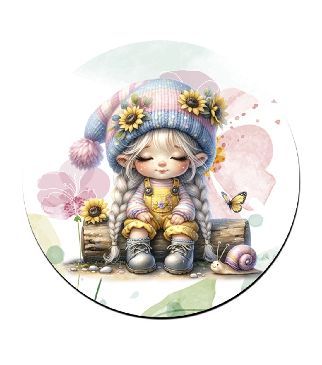 Cuki csigás napraforgós manó lány mintás bögre alátét -  - Meska.hu