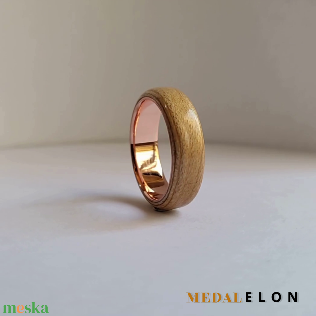 Vörösréz és kőris fa gyűrű - ékszer - gyűrű - kerek gyűrű - Meska.hu