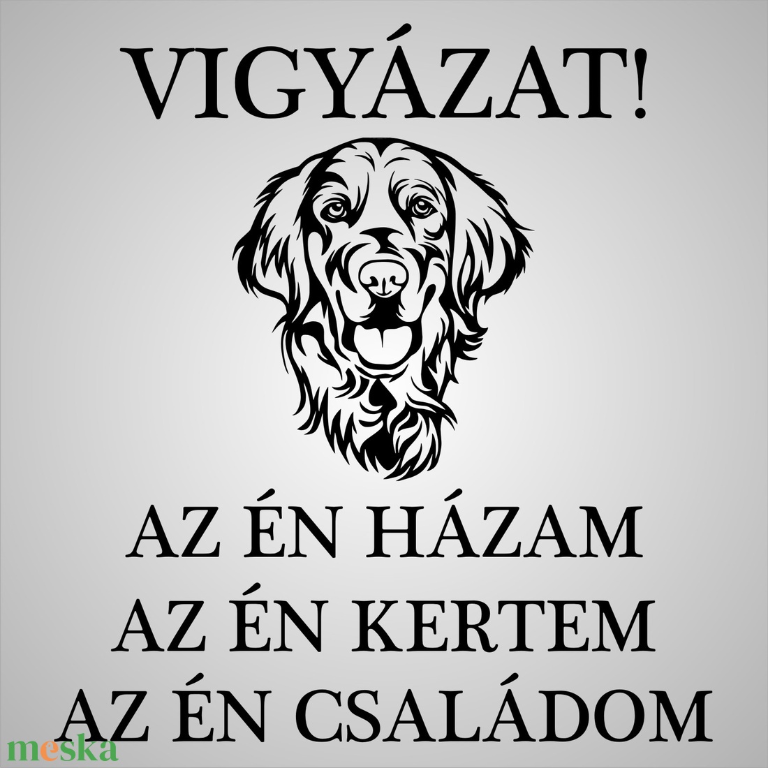 Nemesacél kutyás figyelmeztető tábla gravírozással - A kutya harap - otthon & életmód - ház & kert - névtábla - Meska.hu