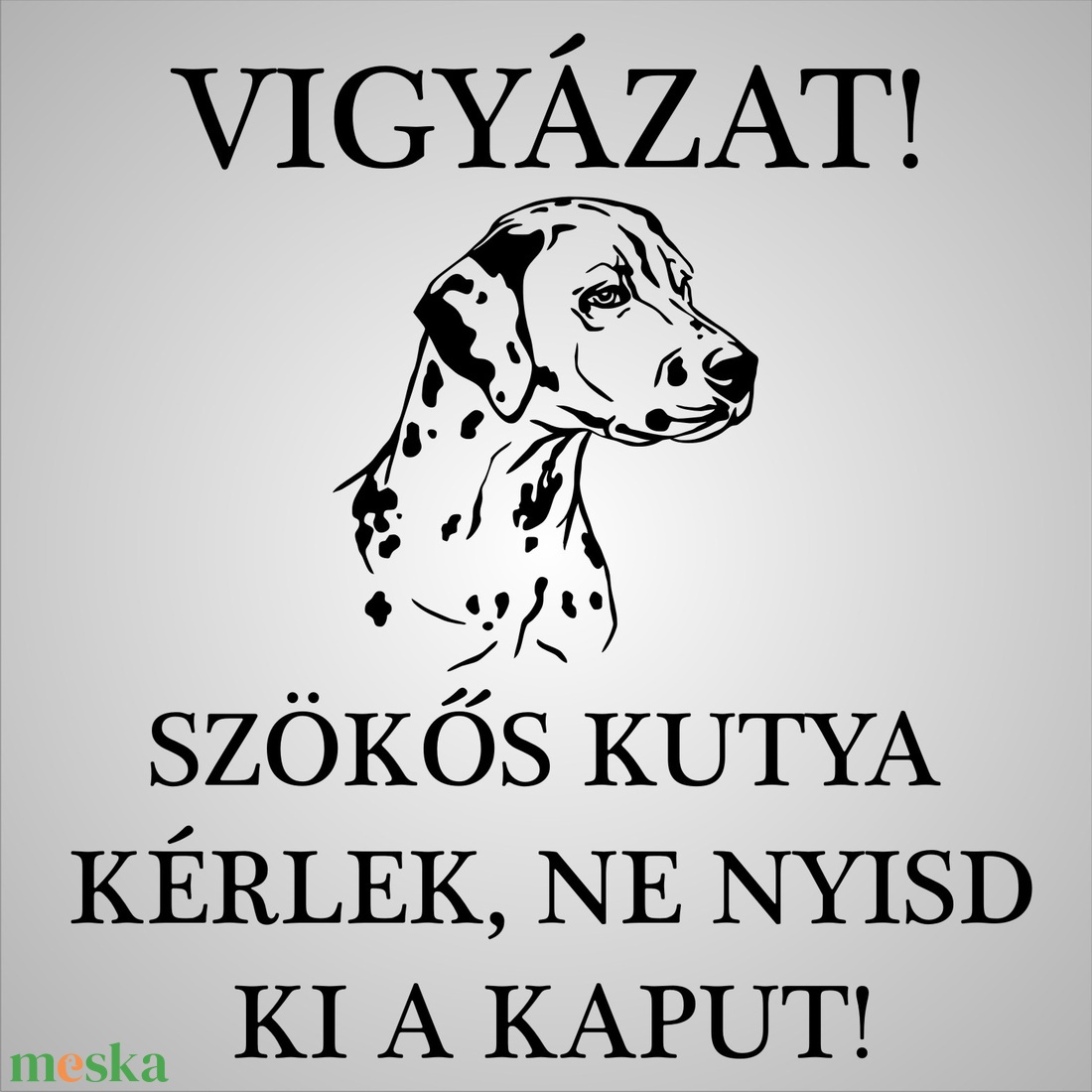 Nemesacél kutyás figyelmeztető tábla gravírozással - A kutya harap - otthon & életmód - ház & kert - névtábla - Meska.hu
