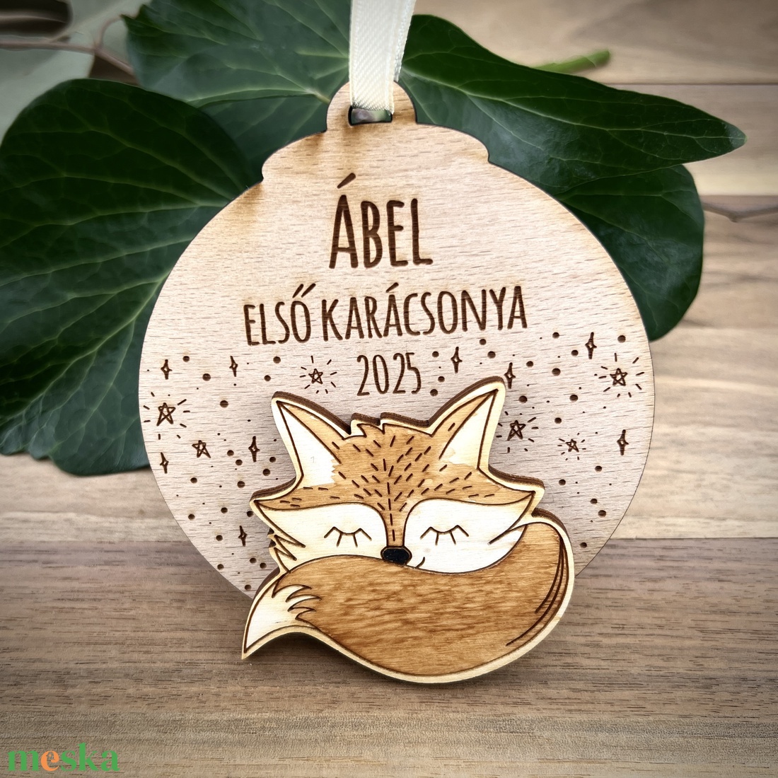 Első karácsony - karácsonyfadísz róka figurával - karácsony - karácsonyi lakásdekoráció - karácsonyfadíszek - Meska.hu