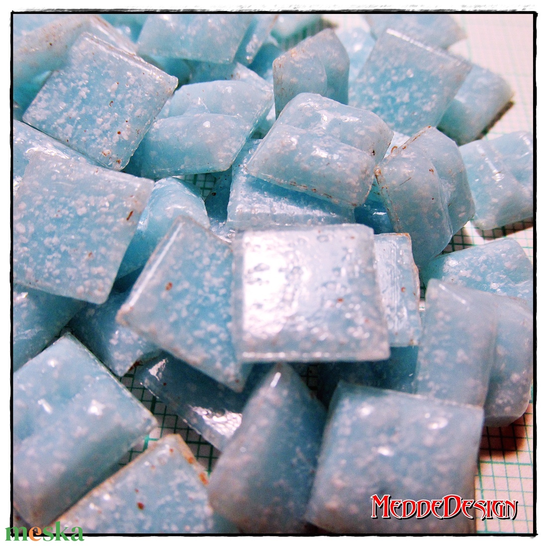 Murano üvegmozaik lapka 10x10mm kék 005 árnyalat40gramm - dekorációs kellékek - mozaik - Meska.hu Murano üvegmozaik lapka 10x10mm kék 005 árnyalat40gramm - dekorációs kellékek - mozaik - Meska.hu