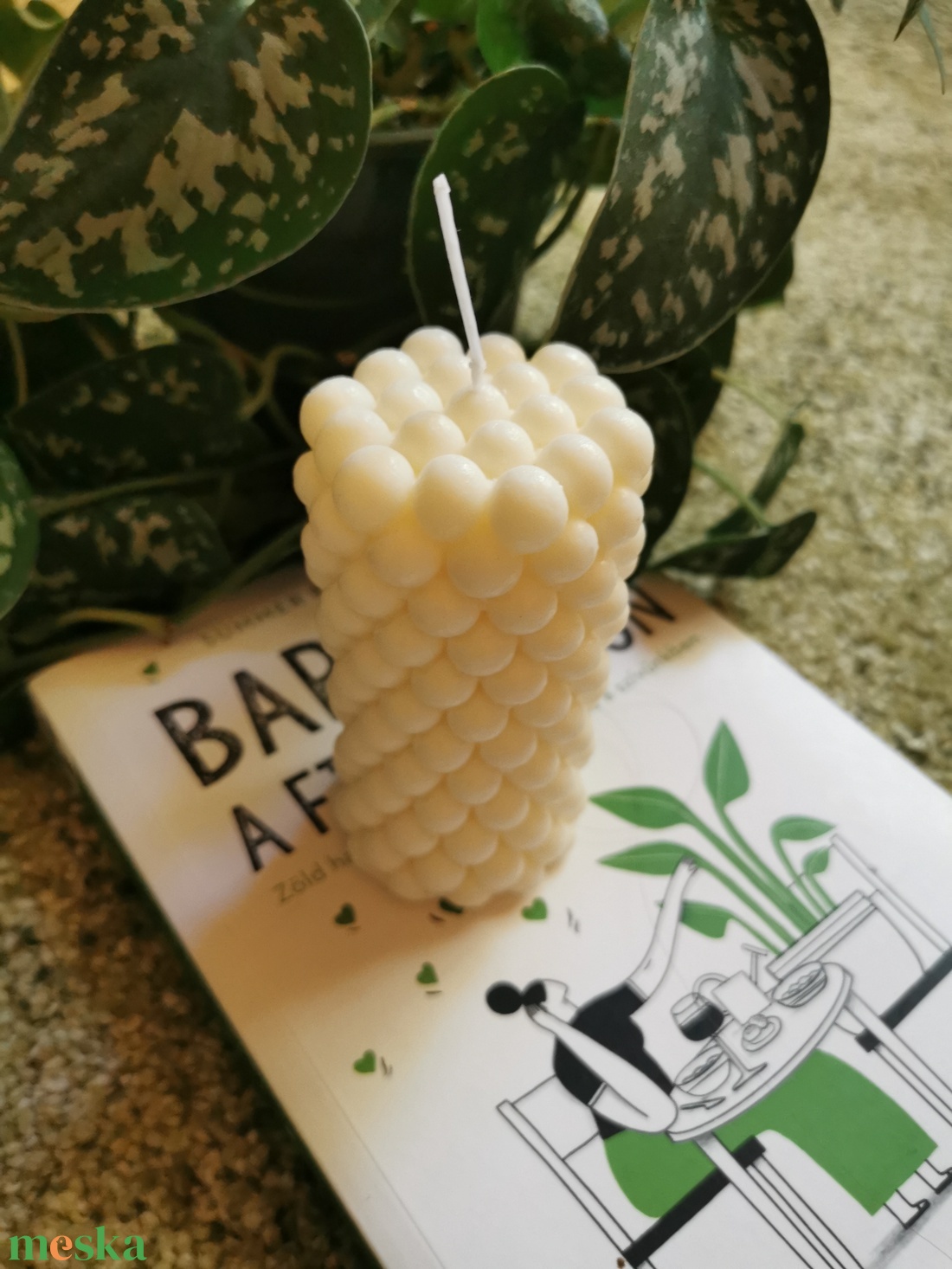 Buborék oszlop szójagyertya - otthon & életmód - gyertya, illat, aroma - gyertya - Meska.hu