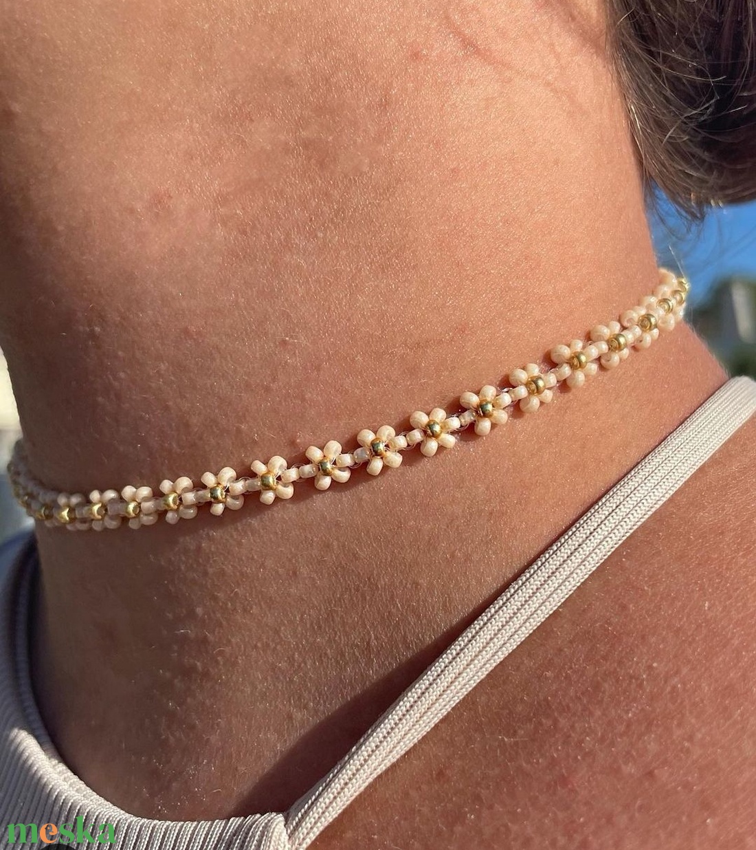 Virágos choker nyaklánc - esküvő - ékszer - nyaklánc - Meska.hu Virágos choker nyaklánc - esküvő - ékszer - nyaklánc - Meska.hu
