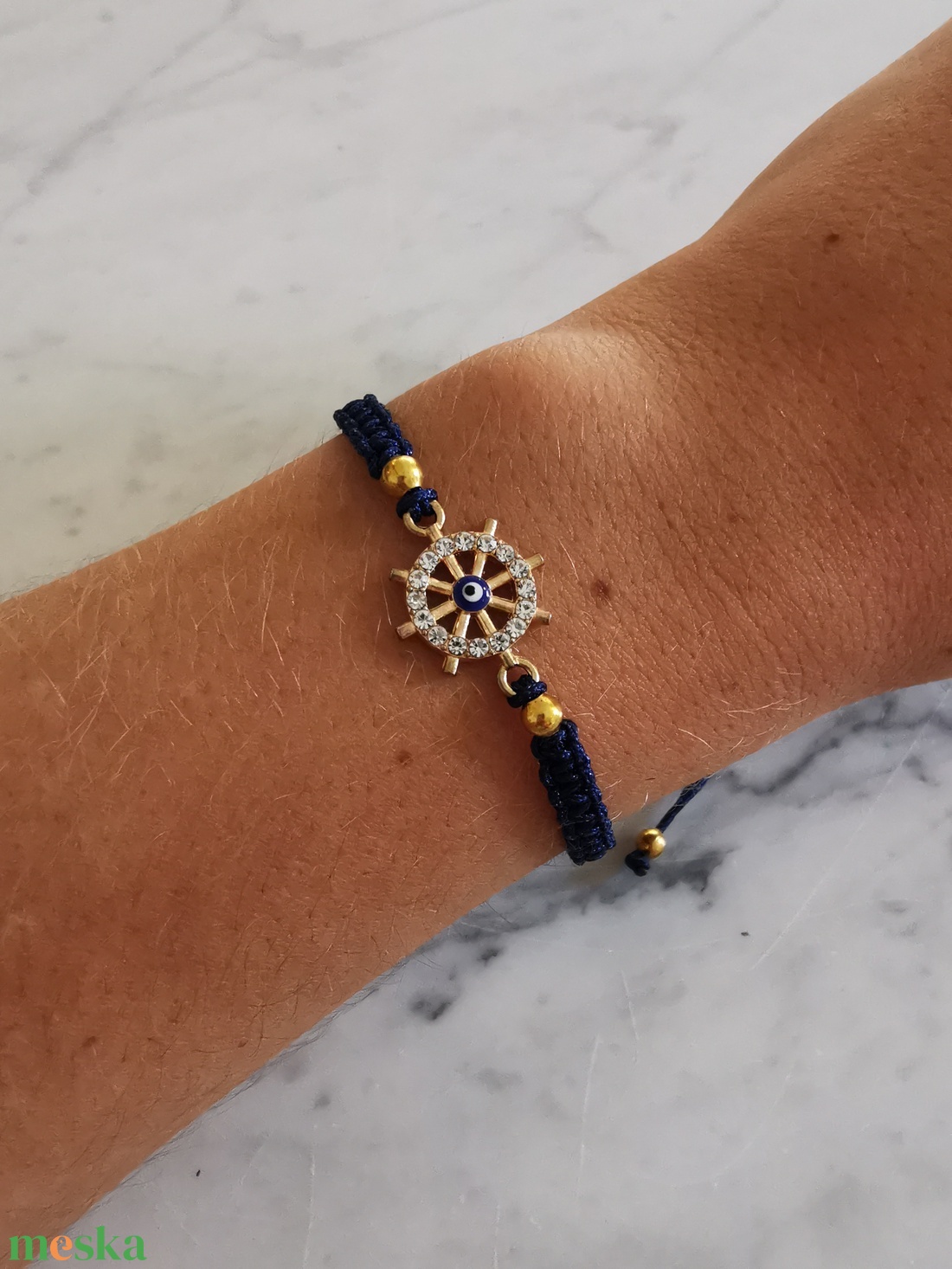 Makramé karkötő  - ékszer - karkötő - fonott karkötő - Meska.hu