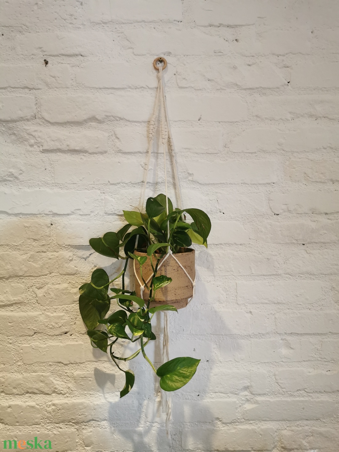 Makramé növénytartó - táska & tok - kulcstartó & táskadísz - kulcstartó - Meska.hu