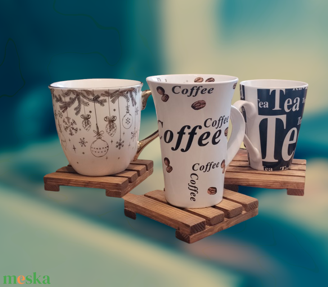 Tömör fa pohár alátét  - otthon & életmód - konyhafelszerelés, tálalás - tálalás - tányér- és poháralátét - Meska.hu