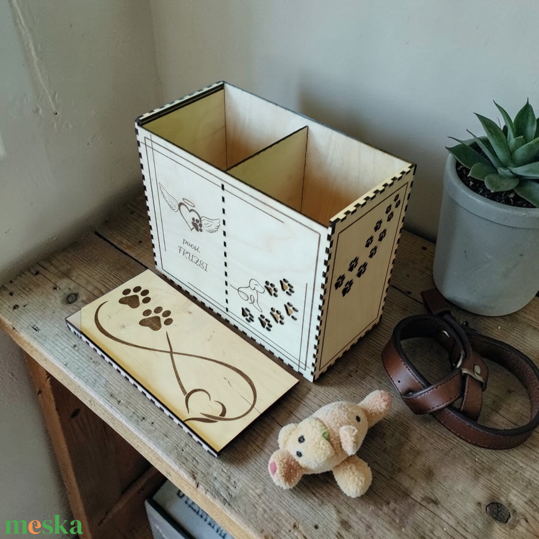 Személyre szabható kisállat urnatartó és emlékdoboz � lézervágott fa doboz 12�17 cm-es urnához - otthon & életmód - vallás - temetkezési tárgy - kisállat temetkezés - Meska.hu