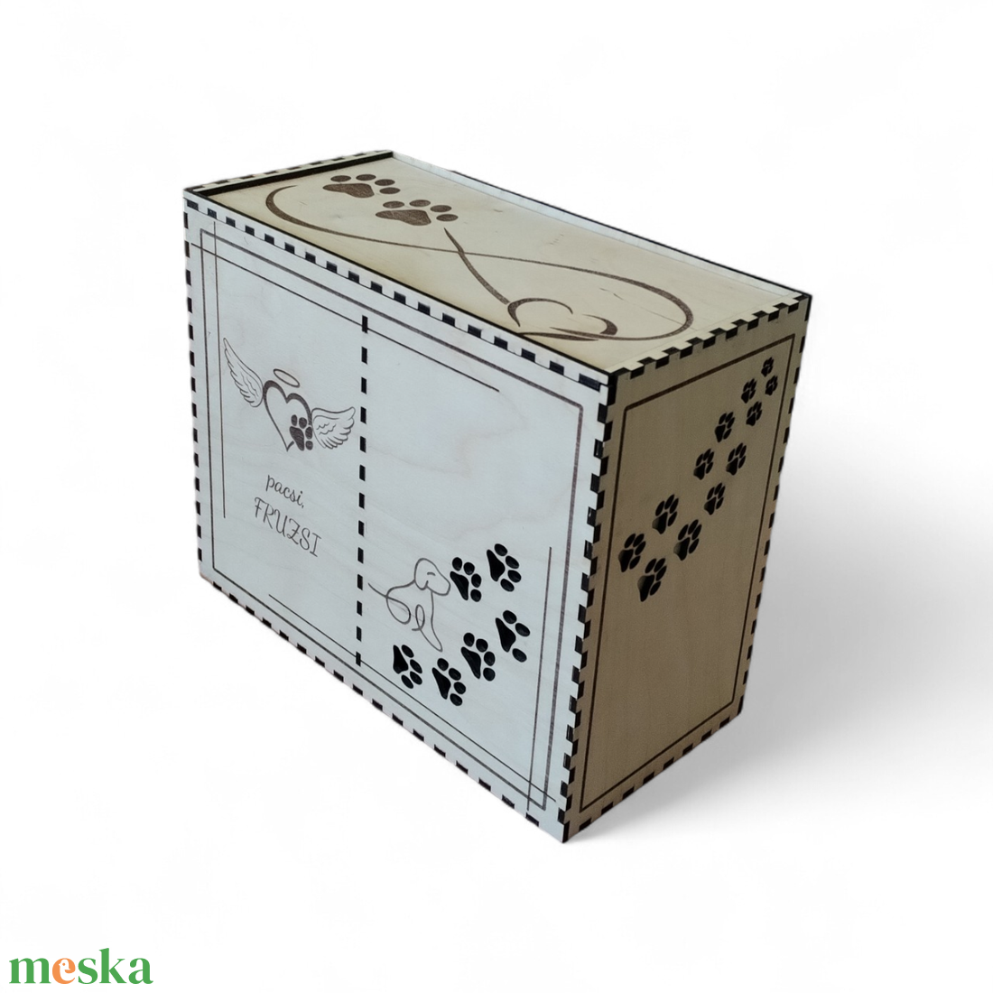 Személyre szabható kisállat urnatartó és emlékdoboz � lézervágott fa doboz 12�17 cm-es urnához - otthon & életmód - vallás - temetkezési tárgy - kisállat temetkezés - Meska.hu