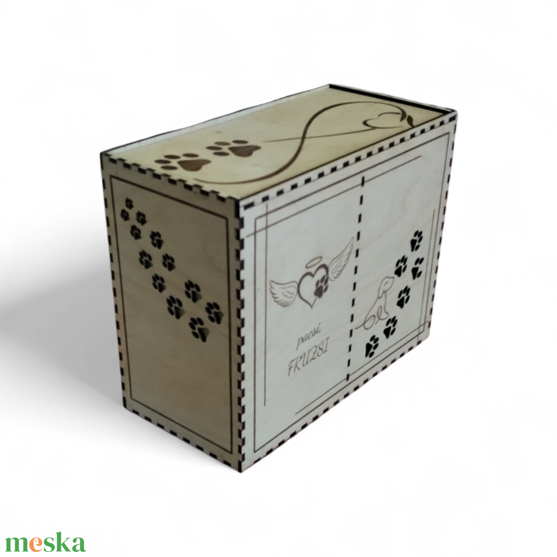 Személyre szabható kisállat urnatartó és emlékdoboz � lézervágott fa doboz 12�17 cm-es urnához - otthon & életmód - vallás - temetkezési tárgy - kisállat temetkezés - Meska.hu