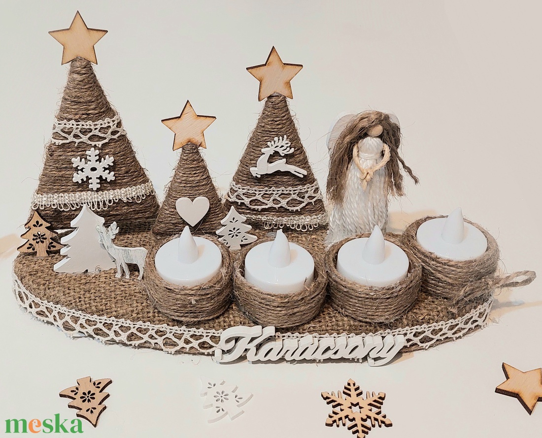 Angyali natúr ledes adventi koszorú - karácsony - adventi díszek - adventi koszorú - Meska.hu Angyali natúr ledes adventi koszorú - karácsony - adventi díszek - adventi koszorú - Meska.hu