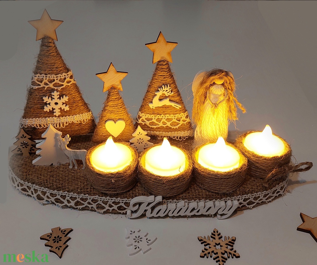 Angyali natúr ledes adventi koszorú - karácsony - adventi díszek - adventi koszorú - Meska.hu Angyali natúr ledes adventi koszorú - karácsony - adventi díszek - adventi koszorú - Meska.hu