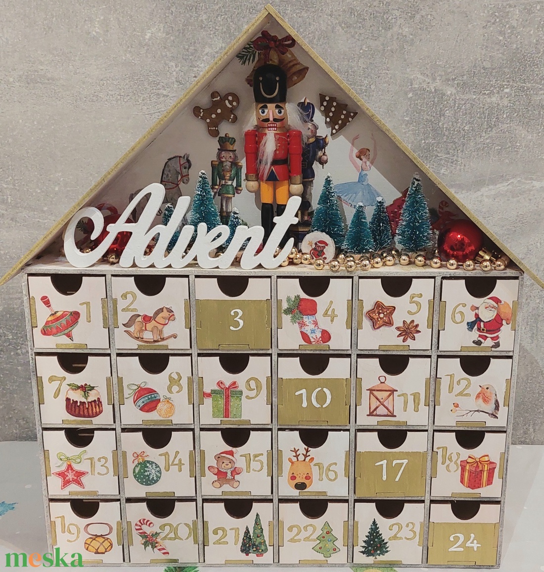 Adventi naptár fiókos, diótörős - karácsony - adventi díszek - adventi naptár - Meska.hu Adventi naptár fiókos, diótörős - karácsony - adventi díszek - adventi naptár - Meska.hu