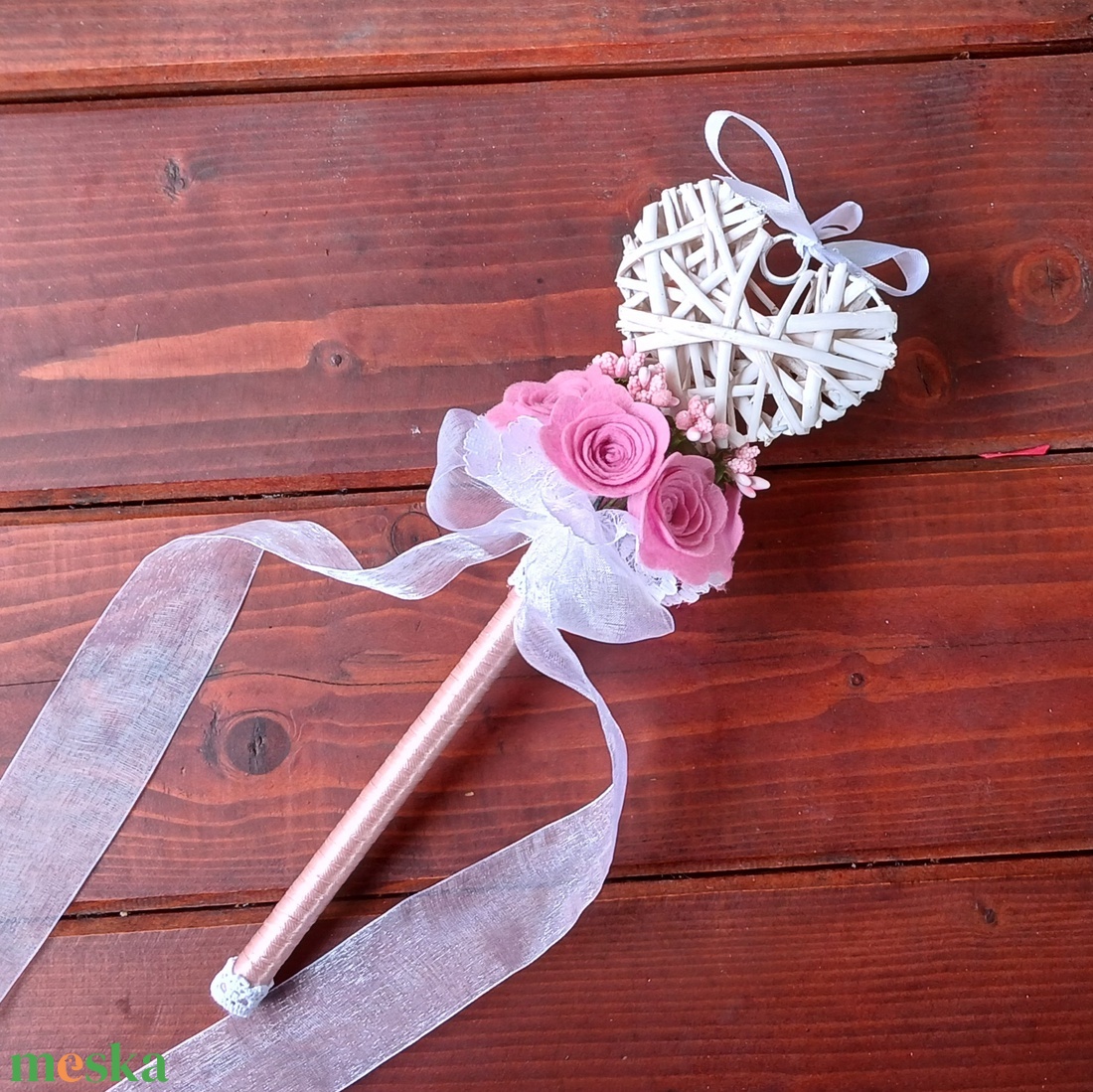 Csokor vesszőszívvel, ballagásra, alkalmakra - otthon & életmód - dekoráció - virágdísz és tartó - csokor & virágdísz - Meska.hu