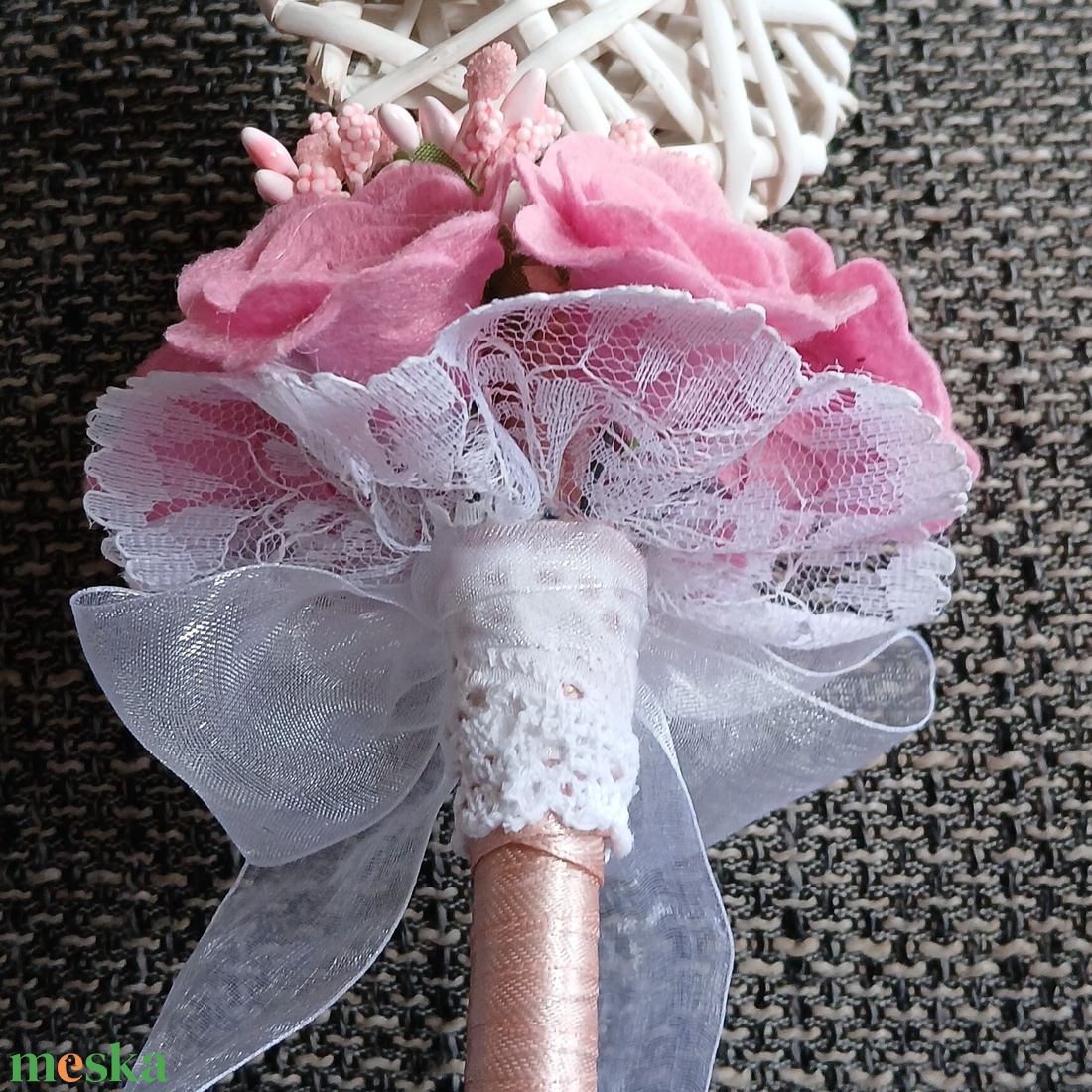 Csokor vesszőszívvel, ballagásra, alkalmakra - otthon & életmód - dekoráció - virágdísz és tartó - csokor & virágdísz - Meska.hu